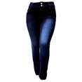 thumbnail image 3 of Diamante EXTENDED PLUS SIZE WOMENS Dark Blue SKINNY Leg Stretch DENIM JEANS PANTS, 3 of 4