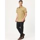 thumbnail image 4 of Camisa cargo caqui para hombre, manga corta, ajuste regular, botones, safari, camisas de trabajo, grande Unique Bargains Camisa, 4 of 6