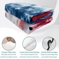 thumbnail image 4 of Full Quilt Set 78''x90'', Blue White Red Lightweight Summer Bedspread Coverlet Set with 2 Pillow Shams, Tie-dye American Flag Star Abstract Breathable All Season Quilt Bedding for Bedroom/Guest Room, 4 of 9