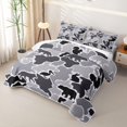 thumbnail image 3 of Manfei Natural Wolves Twin Quilt Set,Retro Camouflage Twin Coverlet Set,Gray,2 Pieces, 3 of 7