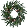 thumbnail image 2 of Northlight Ball Ornaments Artificial Christmas Wreath - 28" -Rose Gold - Unlit, 2 of 9