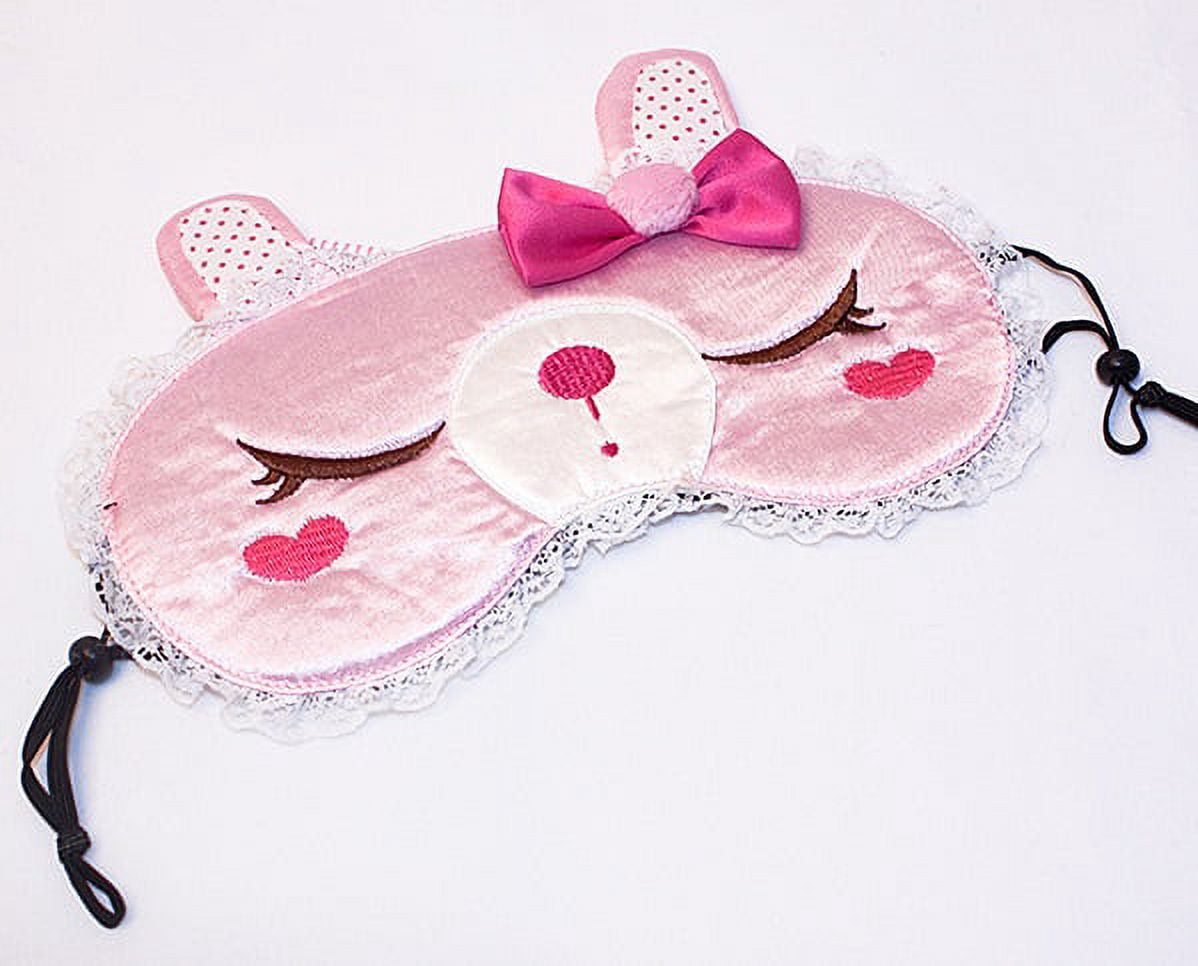G&J Cat and Rabbit 2 Pack Sleeping Mask Embroidered Applique Sleep Eye Mask Soft Eyeshade Sleeping Blinder Soft Blindfold
