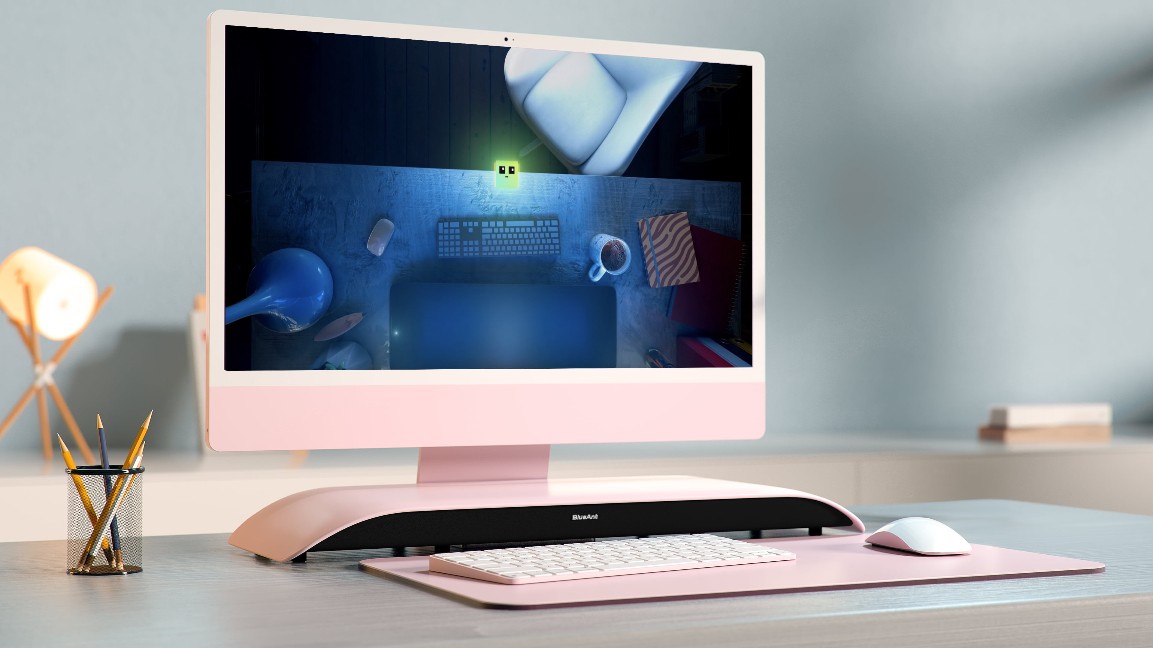BlueAnt Soundblade - The Under Monitor Soundbar - Pink