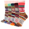 thumbnail image 1 of Calcetines redondos de lana de invierno YZKKE Vintage para mujer, paquete de 5, 1 of 8