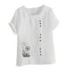 thumbnail image 4 of Vestidos Casuales Para Mujer, Blusas De Mujer De Moda Blusa informal de lino con botones y manga corta estampada para mujer, 4 of 4
