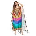 thumbnail image 4 of Robe Kaftan Longue Décontractée Ample à Manches Kimono pour Femmes Grande Taille, Tenue de Villégiature, Robe de Soirée, Fête, Été, Plage, Couvre-Maillot, 4 of 6