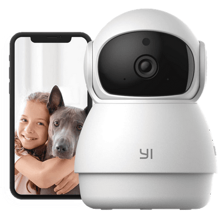YI Pan-Tilt Security Camera, 360 Degree 2.4G Smart Indoor Pet Dog Cat Cam with Night Vision, 2-Way Audio, Motion Detection, Phone APP, Compatible with Alexa and Google Assistant (B01CW4CPCM)
