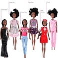 thumbnail image 2 of Juego de 6 muñecas de juguete negras afroamericanas – Muñecas de juego de rol de diversidad de estilo de moda premium de 11.5 pulgadas, paquete variado para niños, regalos de fiesta para niñas, 2 of 5