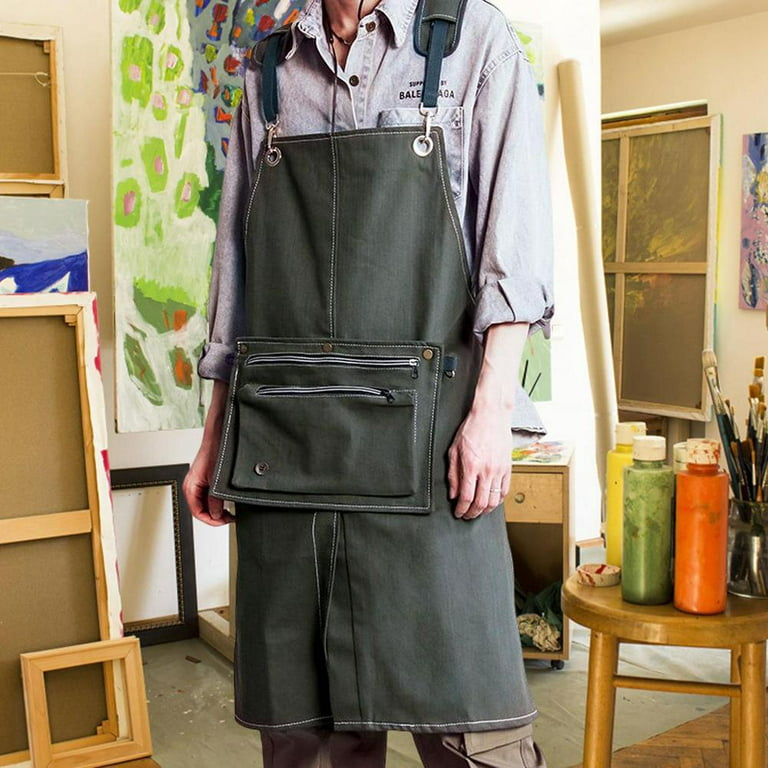 Adjustable Artist Apron With Pockets For Women Painter Canvas Apron  Painting Aprons For Arts Gardening Utility Or Work