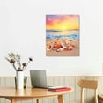 thumbnail image 2 of PRATYUS Fall Decor Conch Beach View Canvas Wall Art Picture 16x20in for Living Room Bedroom 16x20in, 2 of 3