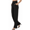 thumbnail image 5 of MLDRA Women’s Wide Leg Pants High Waist Work Slacks Casual Trousers with Pockets Stretchy Palazzo Lounge Pants Fall 2025 Black, 5 of 6