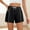 Black, variant on Bzhegqhd Women's Fashion Solid Color Shorts with Elastic Waistband Drawstring Side Pockets for Casual Wear