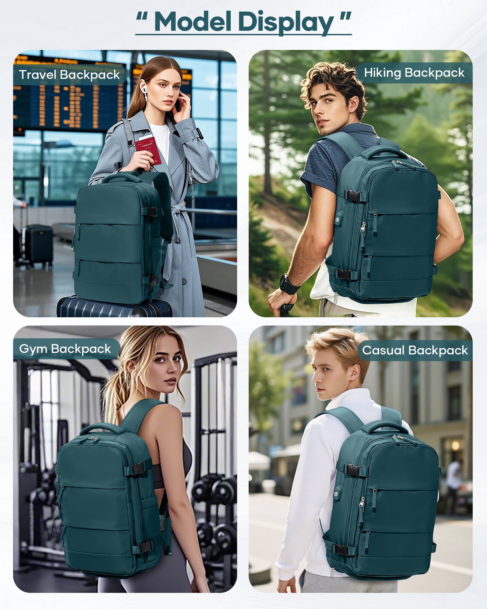 Vacuum Backpack for Travel, Vacuum Seal Carry on Backpack with Vacuum Compression, Vacuum Travel Backpack with Pump for Women Men Airline Approved Air Backpack Vacpack for Work College Daypack Blue