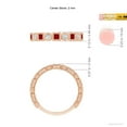 thumbnail image 4 of ANGARA Natural Bezel-Set Square Ruby and Round Diamond Ring in 14K Rose Gold for Women (Size-2mm) | July Birthstone, Birthday, Anniversary, Jewelry Gift for Women | Natural Ruby Ring, 4 of 9