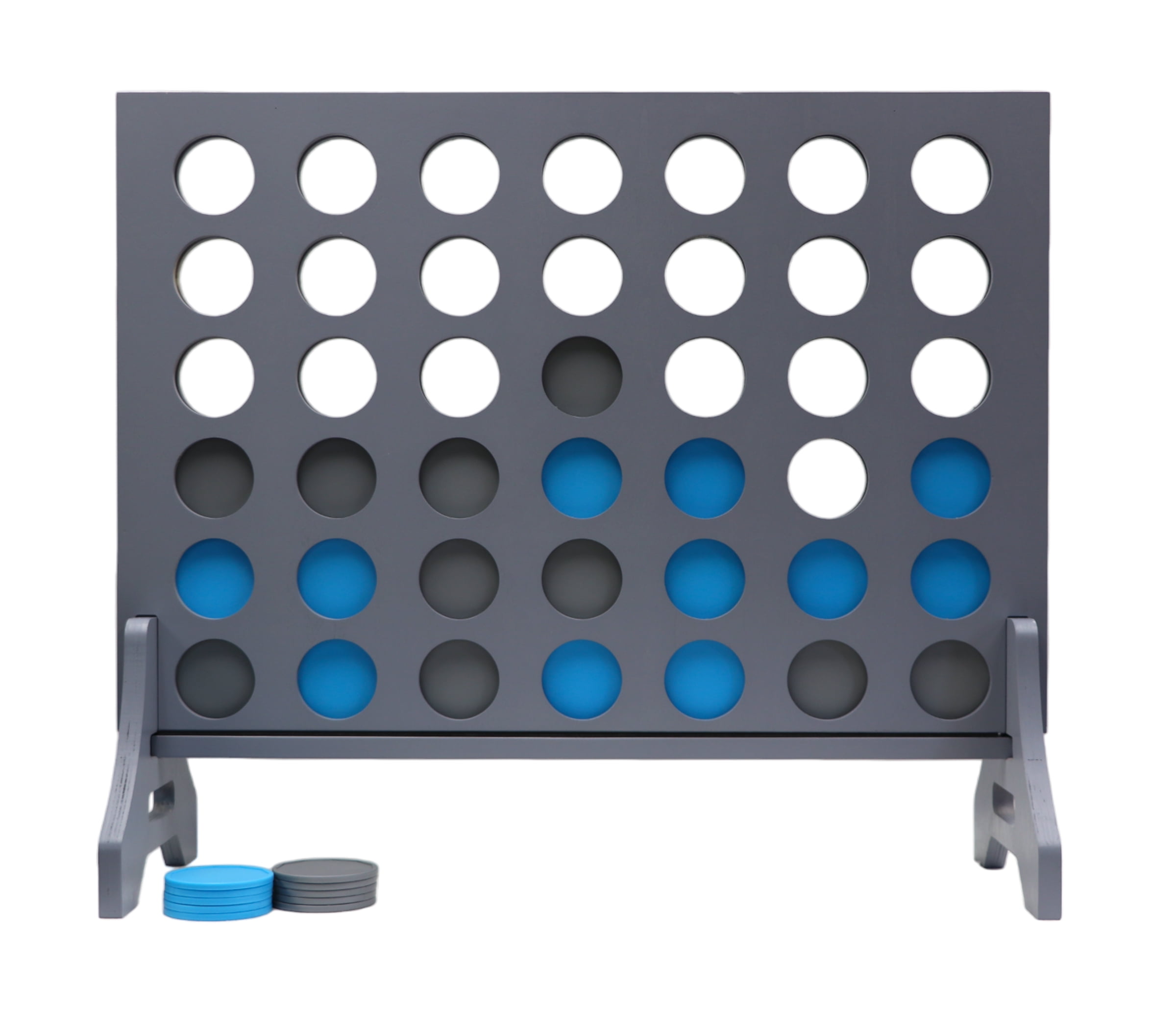 Giant Four In A Row Yard Game – 3ft X 2ft Wood Board With Carrying Case, 42 Pucks, For Tailgates & Backyard Fun