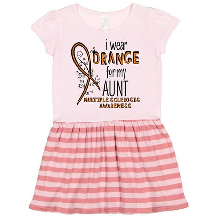 

Inktastic I Wear Orange for my Aunt- Multiple Sclerosis awareness Gift Toddler Girl Dress
