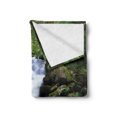 thumbnail image 2 of Safari Soft Flannel Fleece Throw Blanket, Siberian Tigers in Water Waterfall Pool Woodland Swimming Natural, Cozy Plush for Indoor and Outdoor Use, 60" x 80", Reseda Green Orange, by Ambesonne, 2 of 5