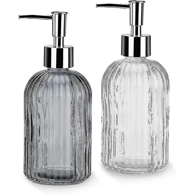 Dispenser, Glass Dispenser With Hand Pump 2 Pcs