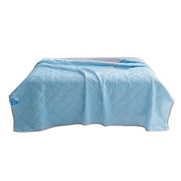 SHENGXINY Cooling Blanket, Premium Grade Pure Color Simple Cool Feeling Silk Summer Quilt, Smooth Comfortable Cooling Comforter with Multi Colors Blue 39x59in
