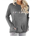 thumbnail image 1 of Sudadera con bolsillo para mujer Camiseta de manga larga con cuello redondo y estampado de letras Friends Sailing Electrónica, 1 of 1