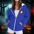 thumbnail image 5 of Edvintorg Jackets for Women Halloween Printed Zip up Coat Long Sleeve Hooded Outerwear with Pocket Plus Size Clothes for Women Blue S-3XL, 5 of 8