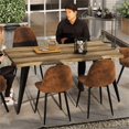 thumbnail image 1 of Homy Casa Modern Rectangular 5-Piece Dining Set for Dining Room, Faux Wood Table with 4 Upholstered Chairs, 1 of 11