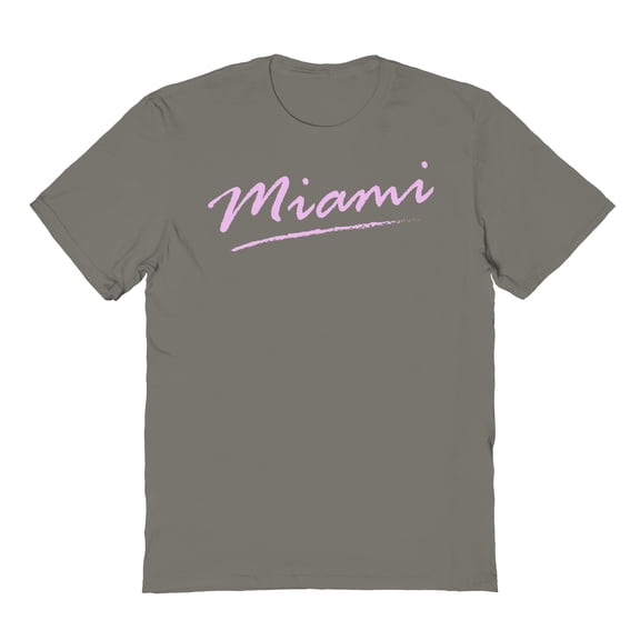Miami Florida Graphic Charcoal Men's Cotton T-Shirt