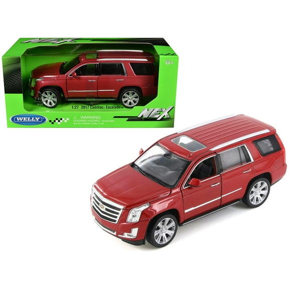 2017 Cadillac Escalade with Sunroof Red Metallic 1/24-1/27 Die Cast Model Car by Welly
