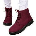 thumbnail image 6 of enyan Snow Boots for Women Suede Ankle Boots for Women - Water Resistant with Memory Foam Insole Winter Boots for Women - Trending Shoes & Comfortable Women's Ankle Boots Red，8, 6 of 7