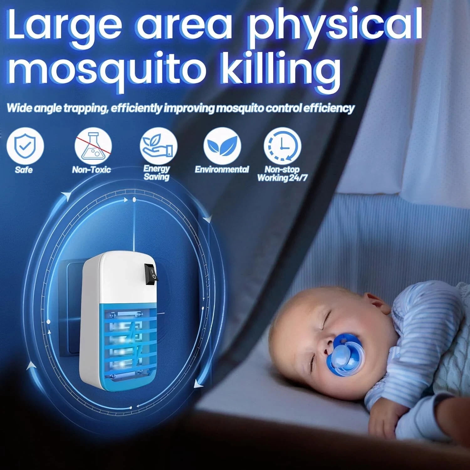 2/4/8Pcs Electric Plug In Mosquito Killer Zapper Lamp Indoor Fly Bug Insect Trap