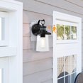 thumbnail image 4 of Revtronic Motion Sensor Outdoor Wall Lantern, Modern Dusk to Dawn Porch Wall Lighting Sconce, Matte Black, 4 of 7
