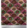 thumbnail image 1 of Soimoi Cotton Cambric Fabric Artistic Floral & Scale Geometric Fabric Prints By Yard 42 Inch Wide, 1 of 1