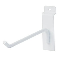 6 inch White Peg Hook for Slatwall - Pack of 50