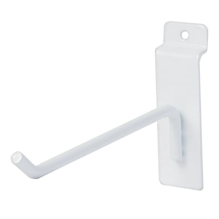 6 inch White Peg Hook for Slatwall - Pack of 50