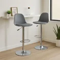 thumbnail image 2 of Sillas para Bar y Barra de Cocina con Respaldo y Reposapies de Altura Ajustable Banco Taburete Giratorio con Asiento Acolchado de Diseño Moderno Set 2 Piezas Gris, 2 of 7
