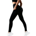 thumbnail image 4 of 4-Pack Women's High-Waisted Leggings with Pockets - Soft Yoga Pants for Workout & Everyday Wear | Medium Stretch, Ideal for Fall & Winter | Available in Black, Grey, Purple, Burgundy - Stylish & Comf, 4 of 7