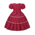 thumbnail image 3 of WEAIXIMIUNG Robes pour Invité de Mariage Enfants Filles Imprimés Manches Courtes Fête Style Cour Vêtements, 3 of 5