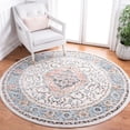 thumbnail image 2 of SAFAVIEH Shivan Dean Traditional Floral Area Rug, Grey/Blue, 6'7" x 6'7" Round, 2 of 8