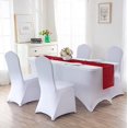 thumbnail image 4 of Cubierta de mesa para mesas, Spandex Stretch Lycra Cubierta de tela Mesa de caballete de pata rectangular de 6 pies Banquete de boda 183 * 76 * 76 cm (blanco). Afortunado Sencillez, 4 of 5