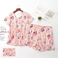 thumbnail image 2 of Plus Size 130kg shorts sleepwear women pajamas sets 60% cotton cute cartoon Short sleeve loose pyjama femme sleepwear women, 2 of 6
