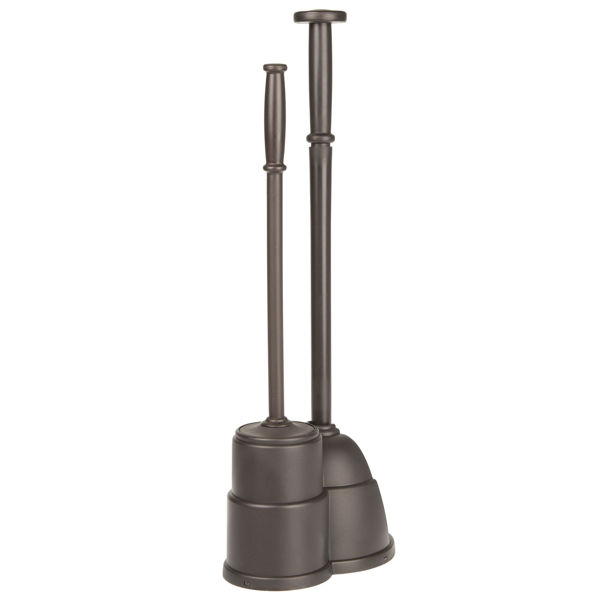mDesign Hidden Plunger and Brush Set for Bathroom Toilet - Bronze