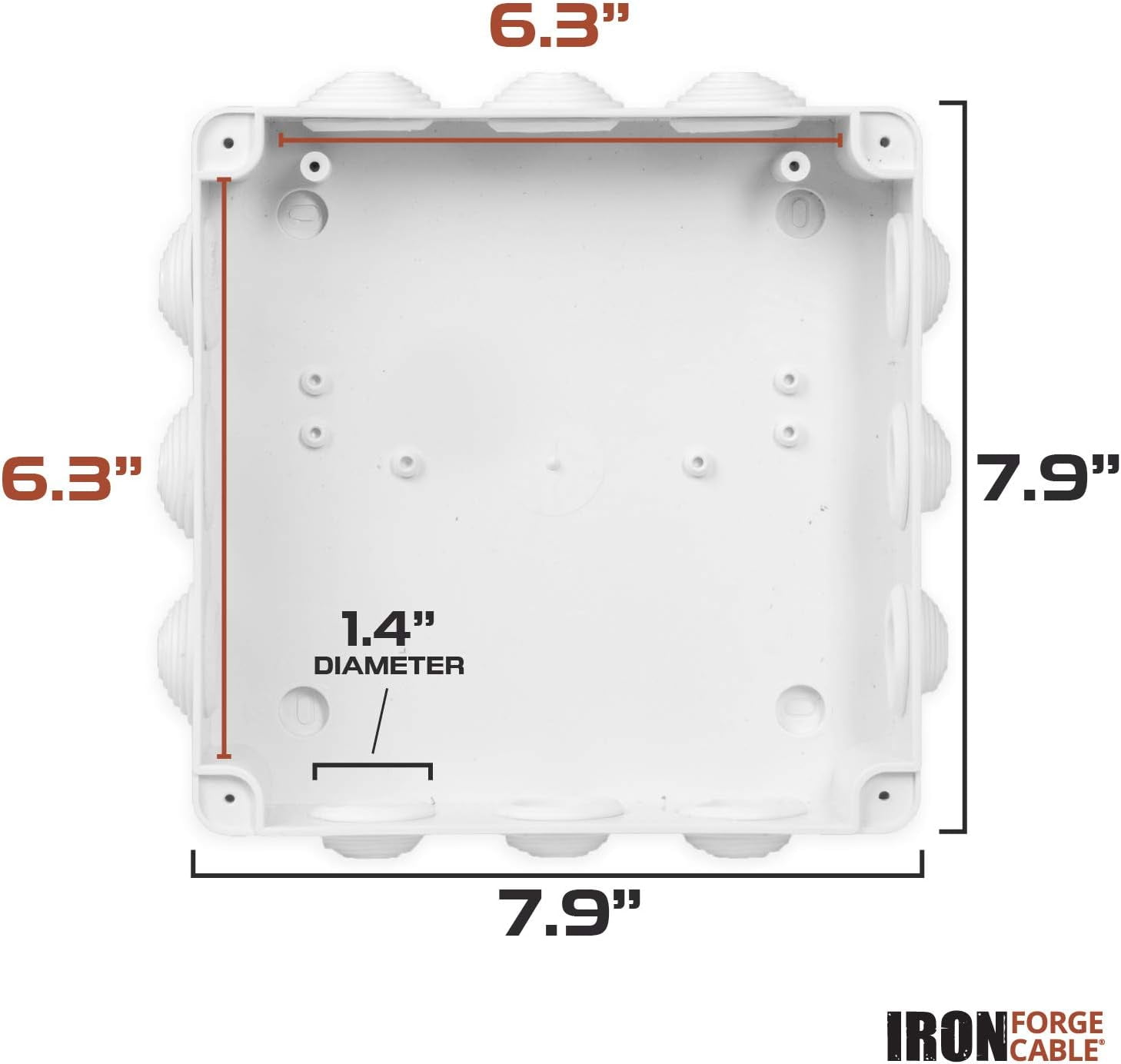 Outdoor Electrical Junction Box - XL 11 x 9 Inch Waterproof Plastic Bo -  iron forge tools