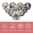 thumbnail image 2 of Hashcart Ceramic Black & White Decorative Knobs for Cabinet Dresser Drawer || Antique Floral Hand Painted Cupboard Pull Knobs || ( Set of 10 ), 2 of 9