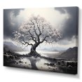 thumbnail image 2 of Designart "White Grey White Tree Mystique horizon" Landscape Trees Canvas Art Print, 2 of 5