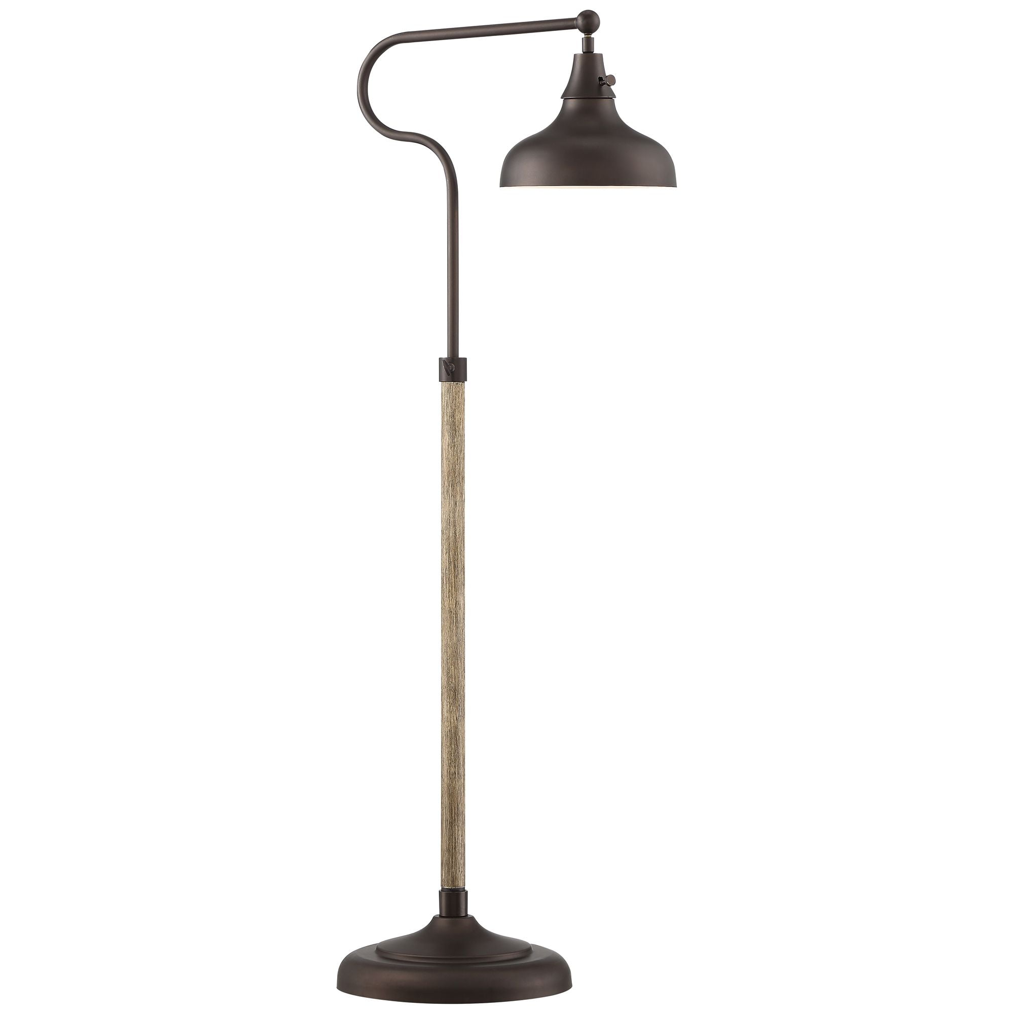 Franklin Iron Works Ferris Rustic Farmhouse Pharmacy Floor Lamp 57" Tall Bronze Faux Wood Grain Adjustable for Living Room Reading Bedroom Office Home