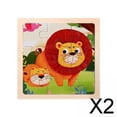 thumbnail image 1 of 2x Rompecabezas de Madera para Niños Pequeños, Juguete Montessori con Animal de Dibujos Animados, Juguetes de Aprendizaje de Educación Temprana 2 piezas, 1 of 3