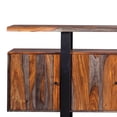thumbnail image 2 of Benjara Metal and Wood 4 Door Server with Grain Details, Brown and Black, 2 of 3