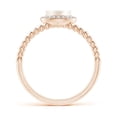 thumbnail image 2 of Angara Freshwater Cultured Pearl Ring with Beaded Split Shank in 14K Rose Gold for Women | June Birthstone Jewelry for Her, 2 of 8