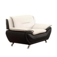 thumbnail image 4 of 2 Piece Living Room Set with 2 Tone Loveseat and Armchair in Black/Beige, 4 of 5