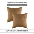 thumbnail image 2 of HZKAICUN Set of 2 Decorative Linen Throw Pillow Covers Cushion Case Triple Button Vintage Farmhouse Pillowcase for Couch Sofa Bed 18 x 18 Inch 45 x 45 cm Beige, 2 of 6